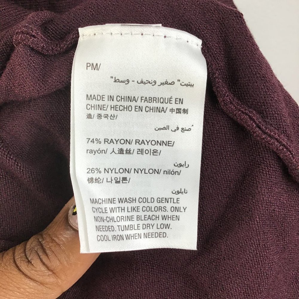 SOLD! Alfani Turtleneck Poncho Sweater Red PM - Picture 6 of 9